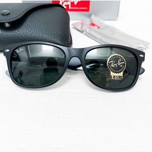 Ray-Ban Sunglasses NEW WAYFARER Black- 0RB2132 NIB W/Case & Cleaning Cloth